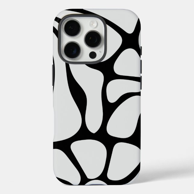 Floral Groovy Black and White Case-Mate iPhone Case (Back)