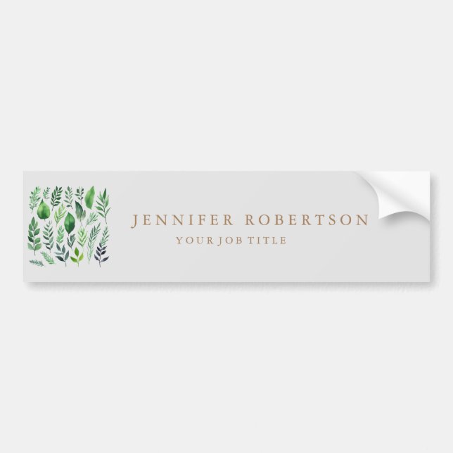 Floral Grrenery Classical Personalized Customized Bumper Sticker (Front)
