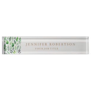 Floral Grrenery Classical Personalized Customized Nameplate