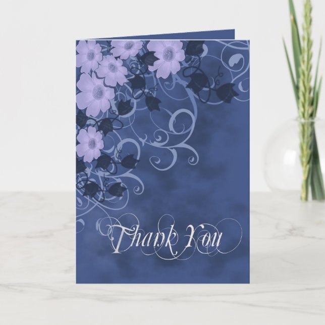 Floral Grunge Thank You Card (Front)