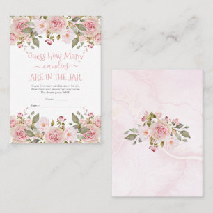 Floral Guess How Many Candies in the Jar Game Card