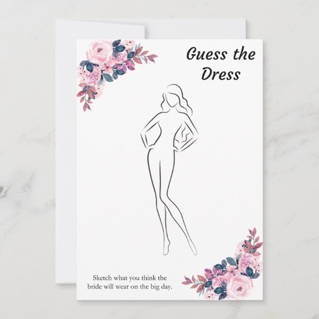 Floral Guess la robe Fête des mariées cartes de je (Devant)