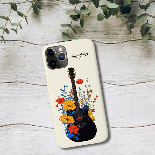 Floral Guitar Art Case-Mate iPhone Case (Creator Uploaded)