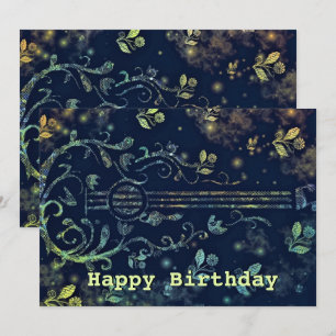 Floral Guitar Bonne carte d'anniversaire