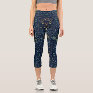 Floral Guitar Capri Leggings