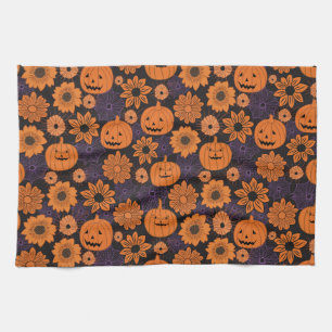 Floral Halloween Kitchen Towel