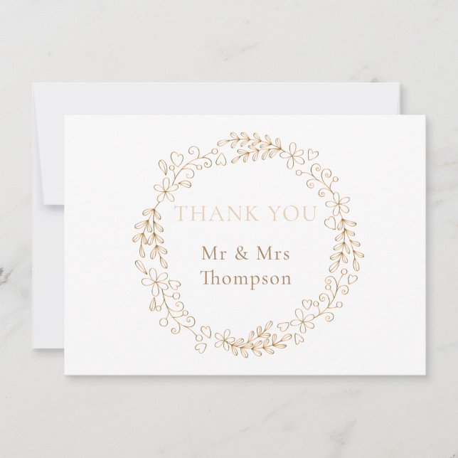 Floral Halo Laurel Garland Mariage Merci (Devant)