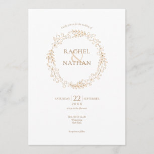 Floral Halo Laurel Garland Wedding Invitation