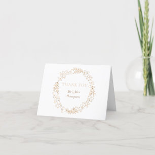 Floral Halo Laurel Garland Wedding Thank You Card