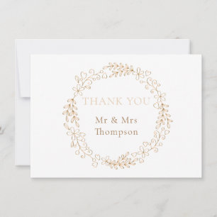 Floral Halo Laurel Garland Wedding Thank You Card