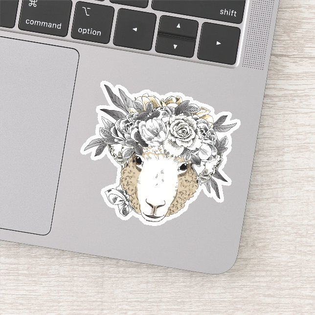 Floral Halo Sheep (Detail)