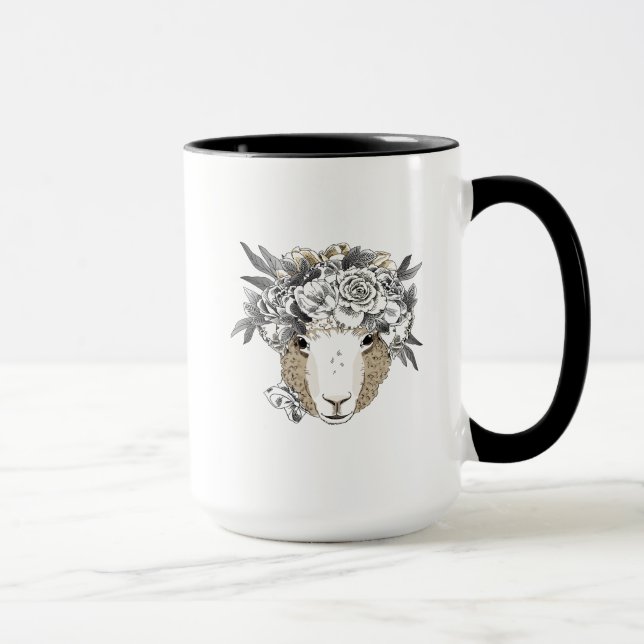 Floral Halo Sheep Mug (Right)