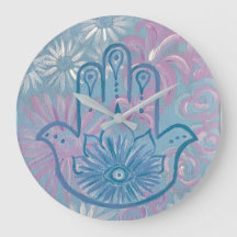 Floral Hamsa Clock