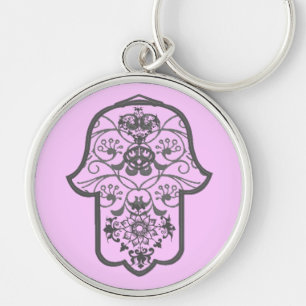 Floral Hamsa Keychain