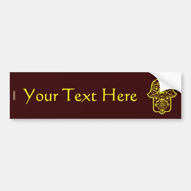 Floral Hamsa (Yellow) Bumper Sticker (Front)
