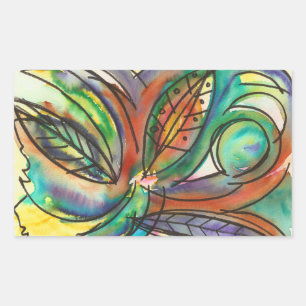 Floral-Hand Painted Abstract Watercolor Art Sticker