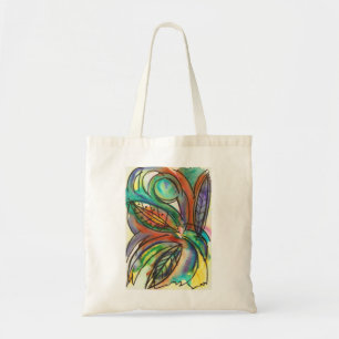 Floral-Hand Painted Abstract Watercolor Art Tote Bag