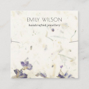 Floral Handmade Paper Texture Necklace Display Square Business Card