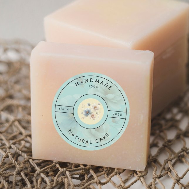 Floral Handmade Product Label Sticker (Creator Uploaded)