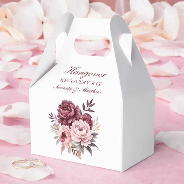 Floral Hangover Recovery Kit Peony Wedding Favor Box (Wedding)