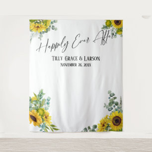 Floral Happily Ever After Photo Backdrop Tapestry