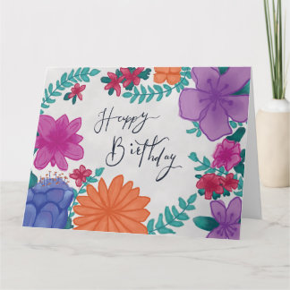 Floral Happy Birthday Card