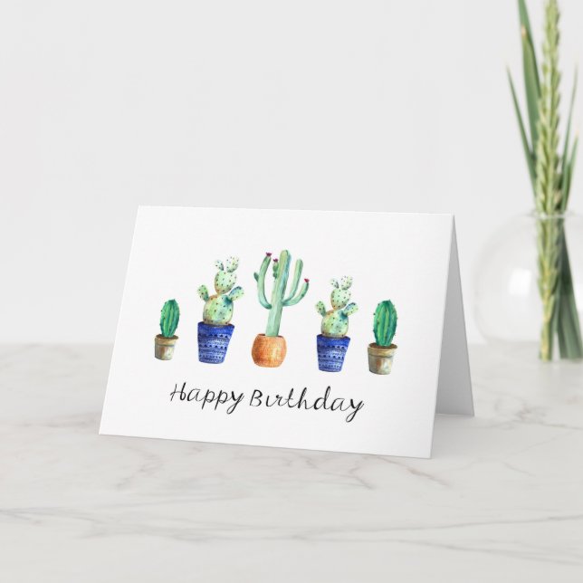 Floral Happy Birthday Greeting Card (Front)
