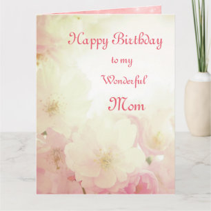 Floral Happy Birthday Mom Card