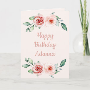 Floral Happy birthday my love Card