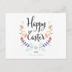 Floral Happy Easter Postcard