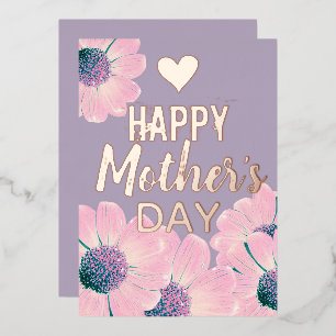 Floral Happy Mother’s Day  Foil Holiday Card