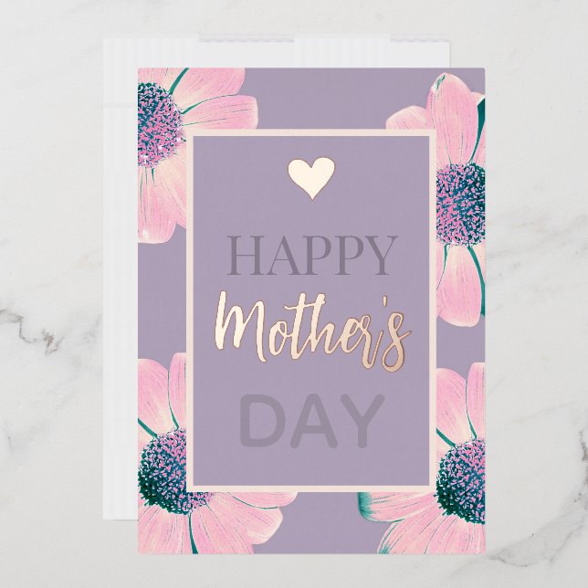 Floral Happy Mother's Day Foil Carte de vacances (Enveloppe)