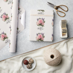 Floral "Happy Mother's Day" Greeting  Wrapping Paper