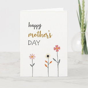 Floral Happy Mothers Message Card