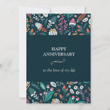 "Floral Harmony Anniversary Card"