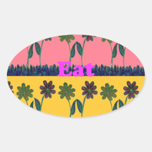 Floral Harmony, Baby Pink Bliss enchanting colours Oval Sticker