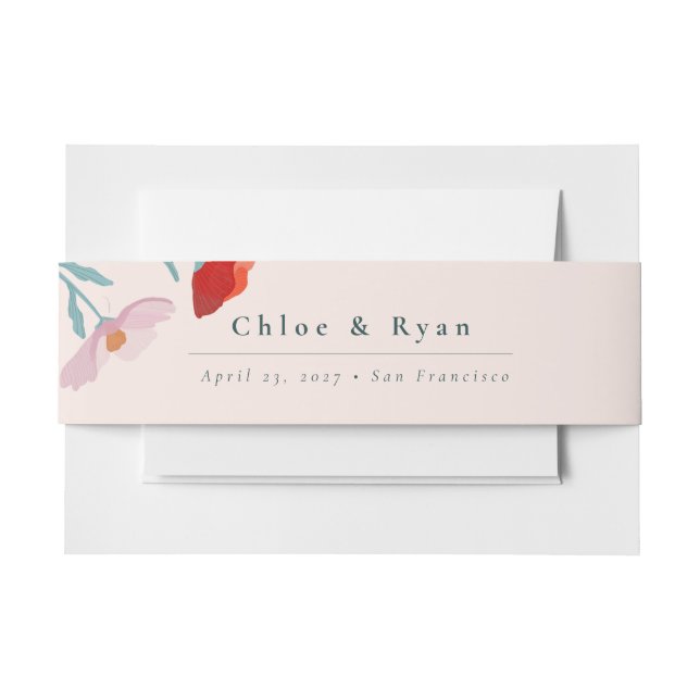 Floral Harmony Invitation Belly Band (Front Example)