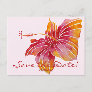 Floral Hawaiian Enregistrer la date Carte postale 