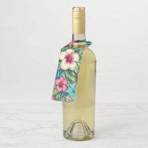 Floral Hawaiian/tropical Bottle Tag