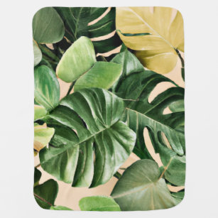 Floral/Hawaiian/Tropical leaf Baby Blanket
