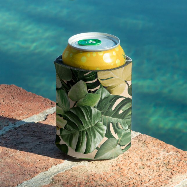Floral/Hawaiian/Tropical leaf Can Cooler (In Situ Pool)