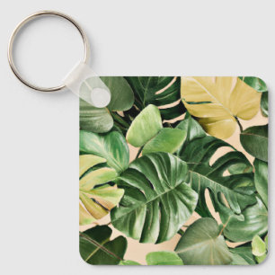 Floral/Hawaiian/Tropical leaf Keychain