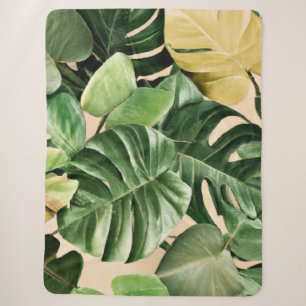 Floral/Hawaiian/Tropical leaf Sherpa Blanket