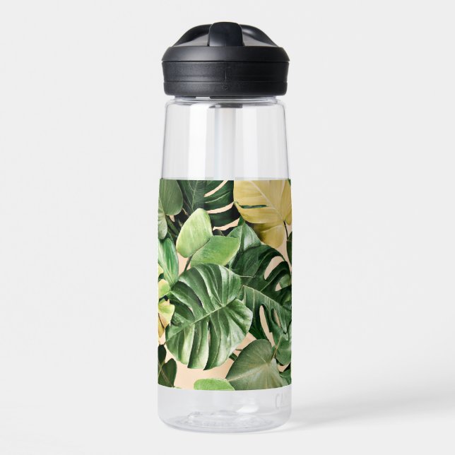 Floral/Hawaiian/Tropical leaf Water Bottle (Front)