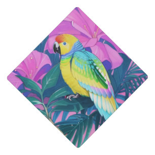 Floral/Hawaiian/Tropical/parrot  Graduation Cap Topper
