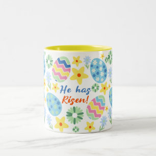 Floral He Has Risen Easter Mug