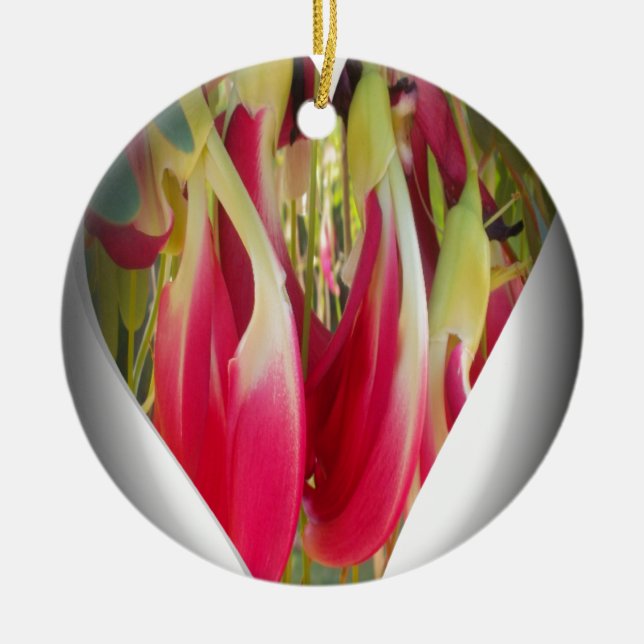 Floral Heart Art Print Ceramic Ornament (Front)