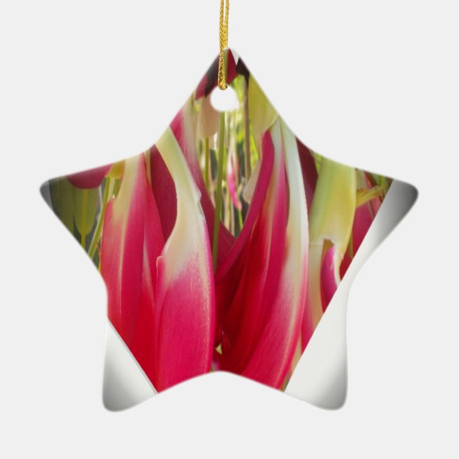 Floral Heart Art Print Ceramic Ornament (Front)