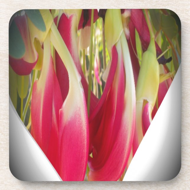 Floral Heart Art Print Coaster (Front)