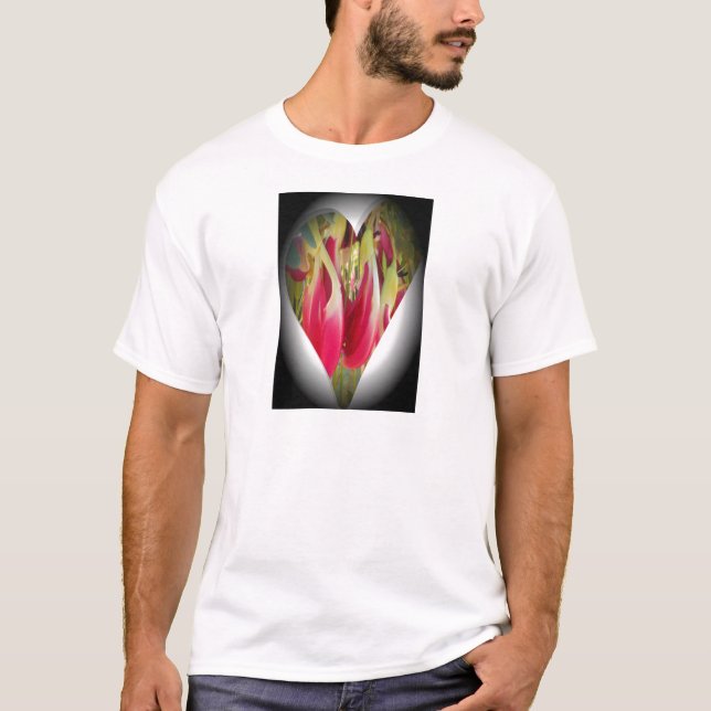 Floral Heart Art Print T-Shirt (Front)